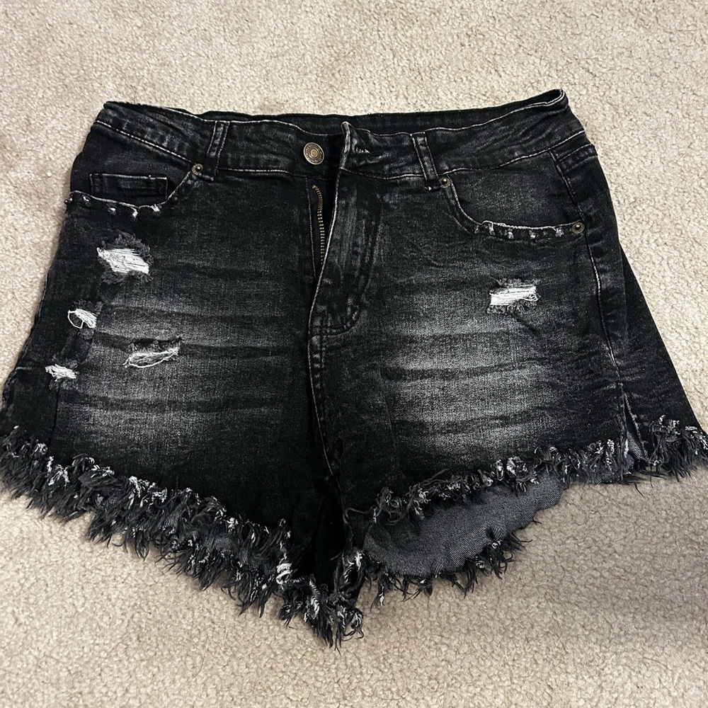 Black jean shorts size medium